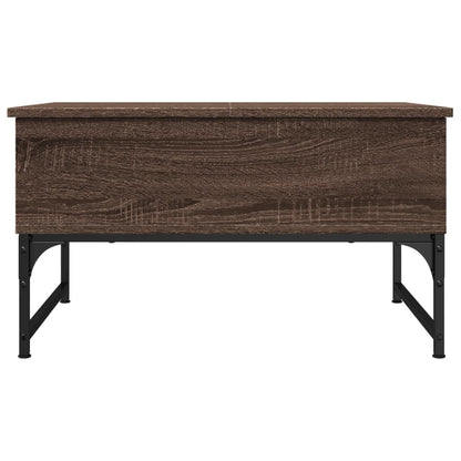 Salontafel 70X50X40 Cm Bewerkt Hout En Metaal Bruin Eikenkleur