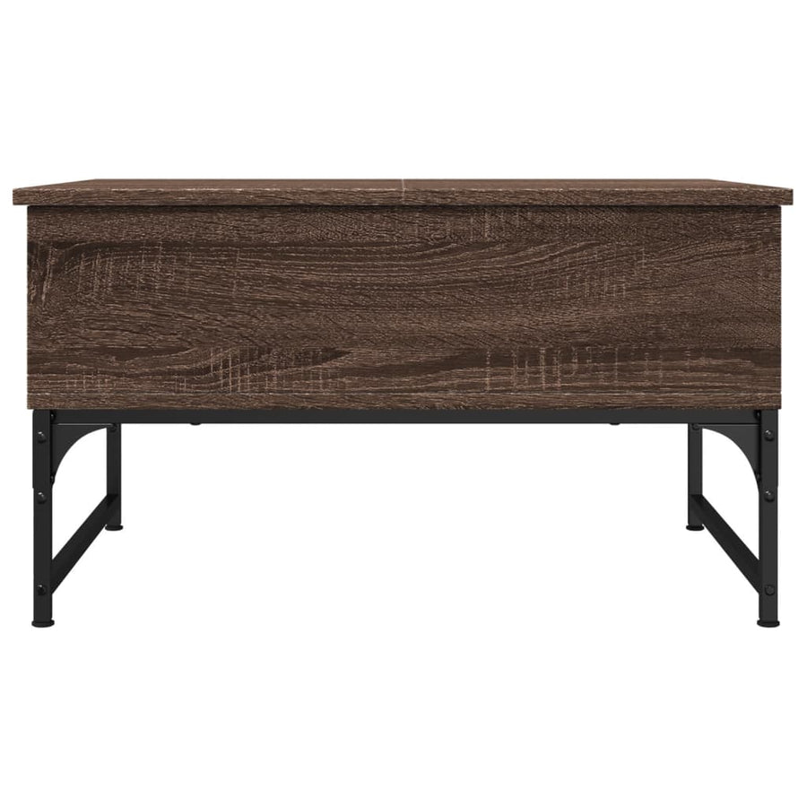 Salontafel 70X50X40 Cm Bewerkt Hout En Metaal Bruin Eikenkleur