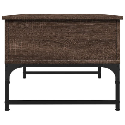Salontafel 70X50X40 Cm Bewerkt Hout En Metaal Bruin Eikenkleur