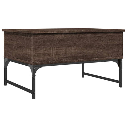 Salontafel 70X50X40 Cm Bewerkt Hout En Metaal Bruin Eikenkleur