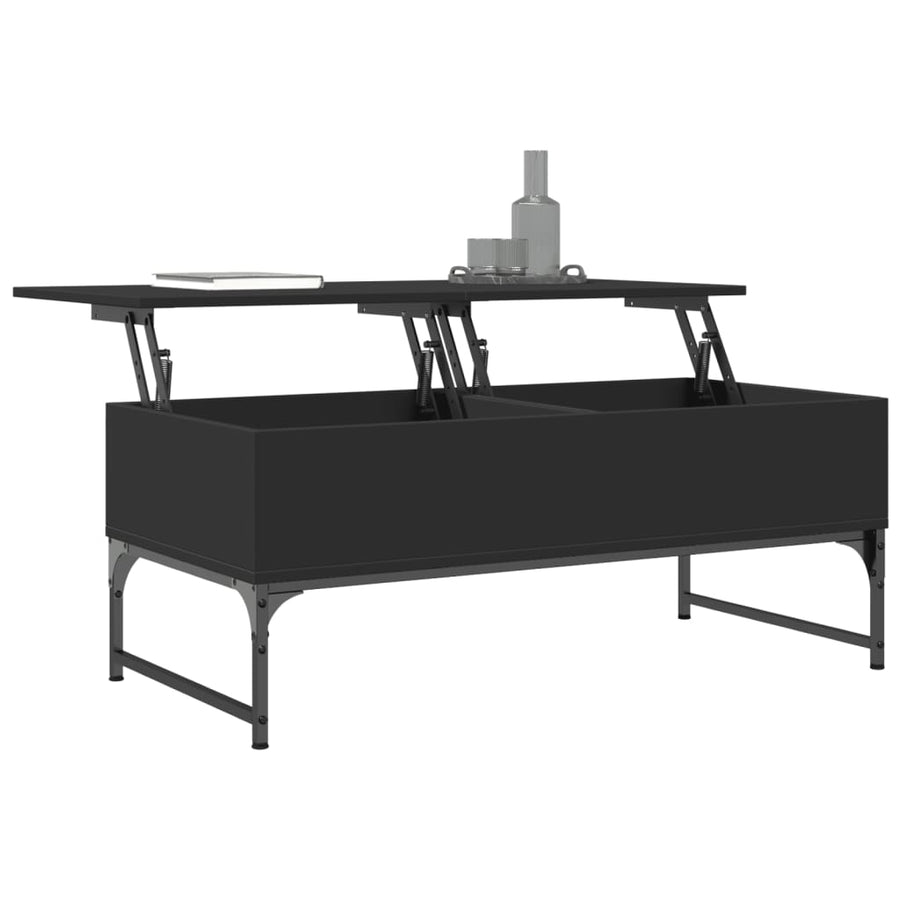 Salontafel 100X50X40 Cm Bewerkt Hout En Metaal Zwart