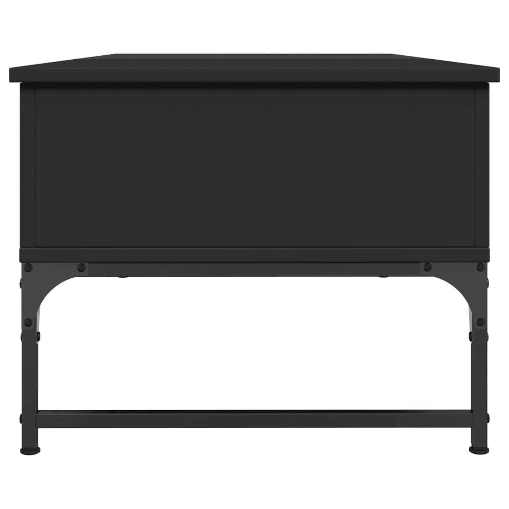 Salontafel 100X50X40 Cm Bewerkt Hout En Metaal Zwart