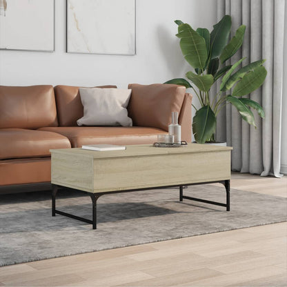 Salontafel 100X50X40 Cm Bewerkt Hout En Metaal Sonoma Eiken