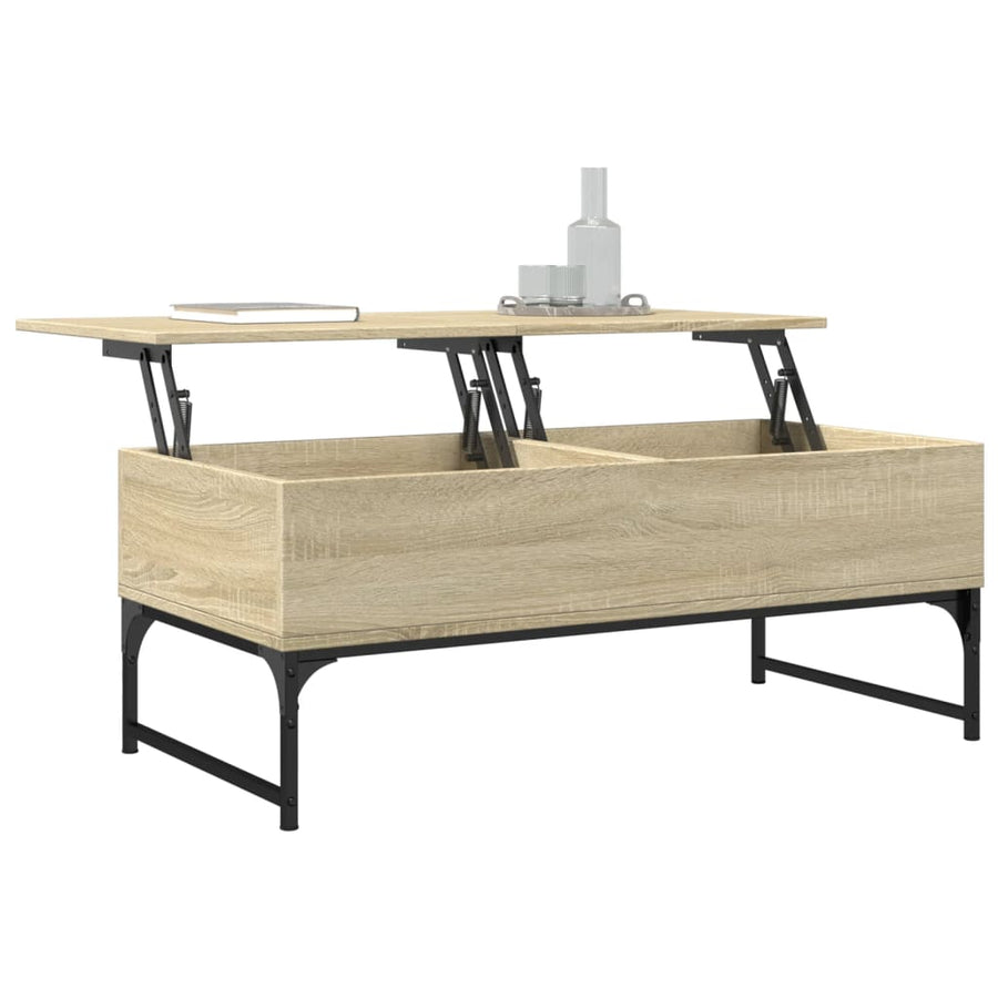 Salontafel 100X50X40 Cm Bewerkt Hout En Metaal Sonoma Eiken