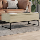 Coffee table 100x50x40 cm treated wood and metal Sonoma oak
