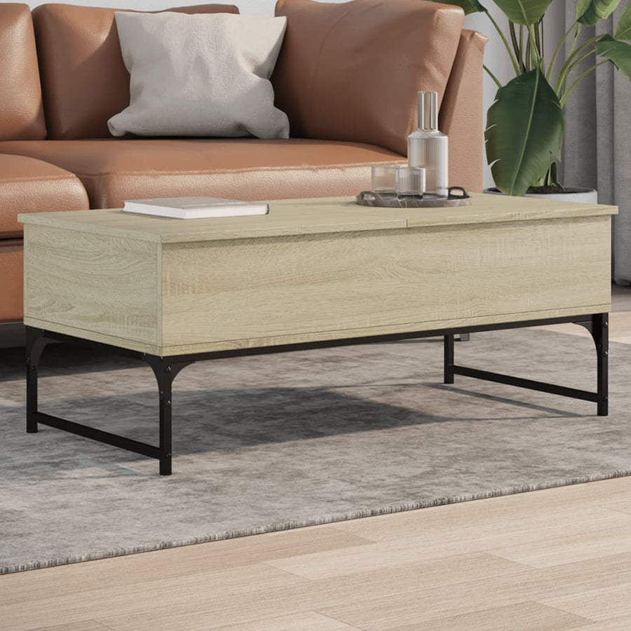 Salontafel 100X50X40 Cm Bewerkt Hout En Metaal Sonoma Eiken
