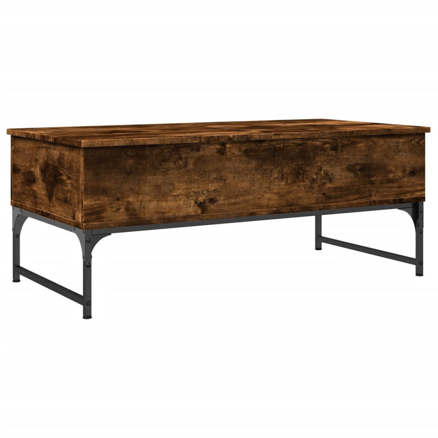 Salontafel 100X50X40 Cm Bewerkt Hout En Metaal Gerookt Eiken
