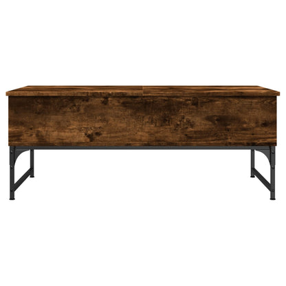 Salontafel 100X50X40 Cm Bewerkt Hout En Metaal Gerookt Eiken