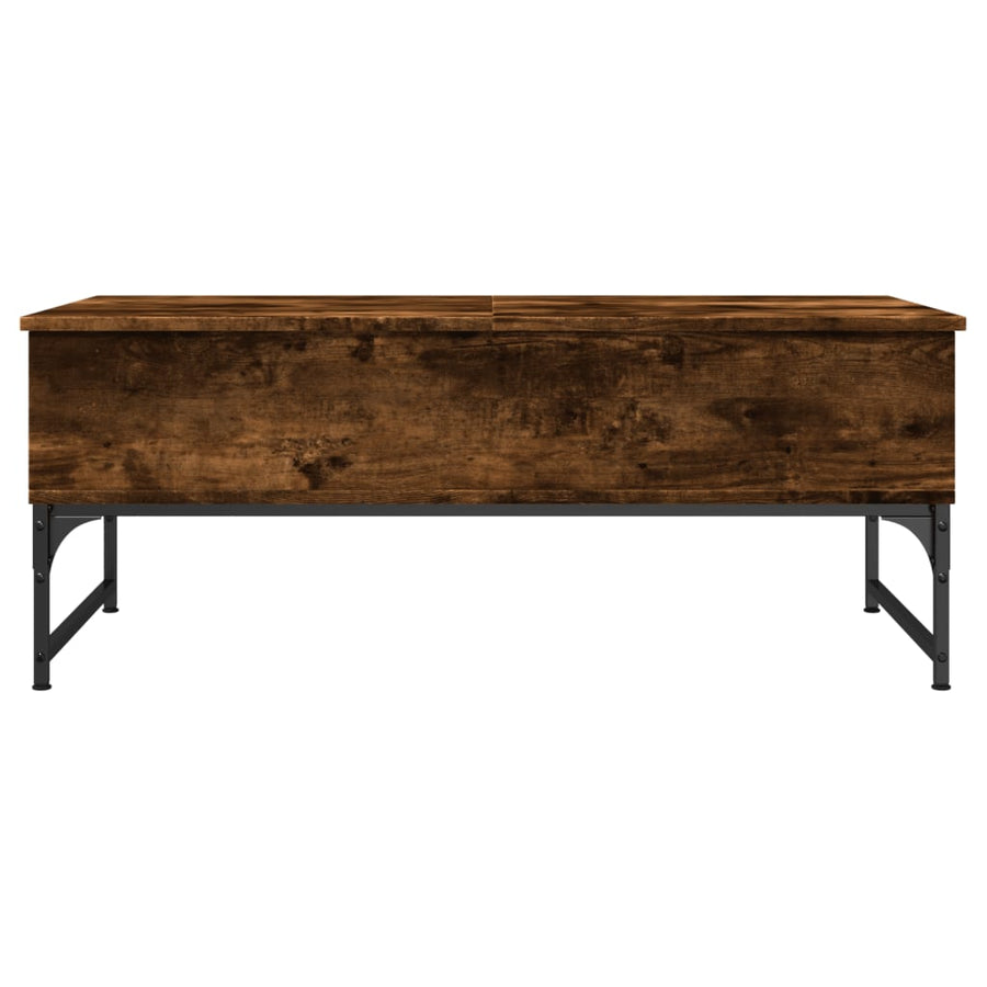 Salontafel 100X50X40 Cm Bewerkt Hout En Metaal Gerookt Eiken
