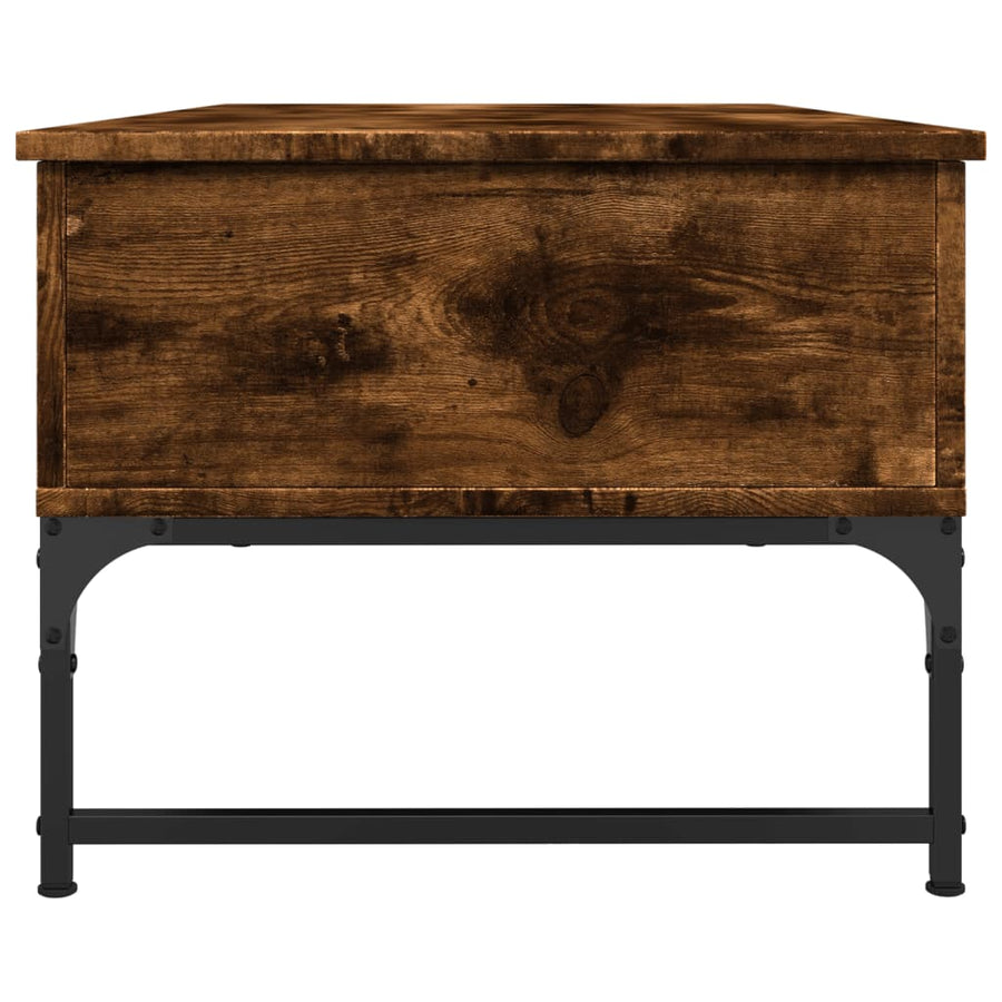 Salontafel 100X50X40 Cm Bewerkt Hout En Metaal Gerookt Eiken