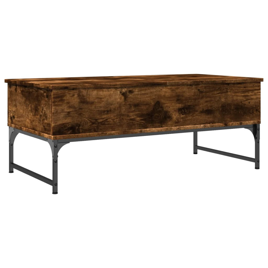 Salontafel 100X50X40 Cm Bewerkt Hout En Metaal Gerookt Eiken