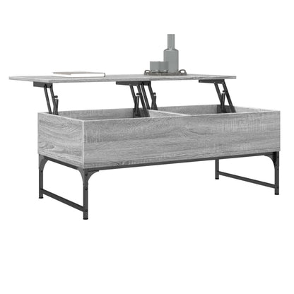 Salontafel 100X50X40 Cm Bewerkt Hout En Metaal Grijs Sonoma