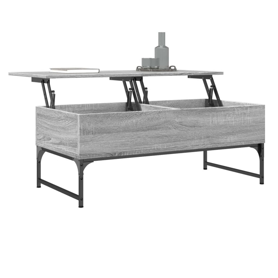 Salontafel 100X50X40 Cm Bewerkt Hout En Metaal Grijs Sonoma