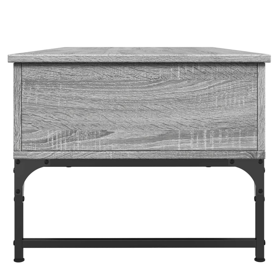 Salontafel 100X50X40 Cm Bewerkt Hout En Metaal Grijs Sonoma