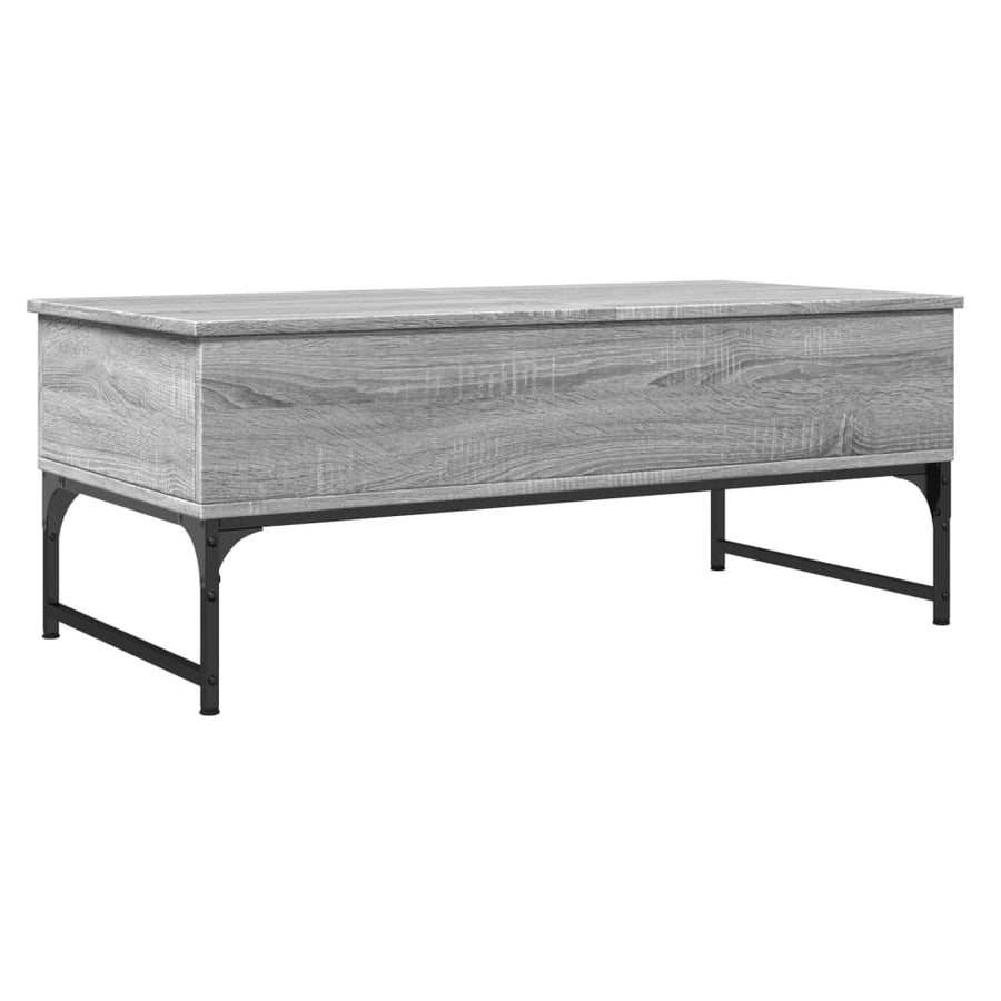 Salontafel 100X50X40 Cm Bewerkt Hout En Metaal Grijs Sonoma
