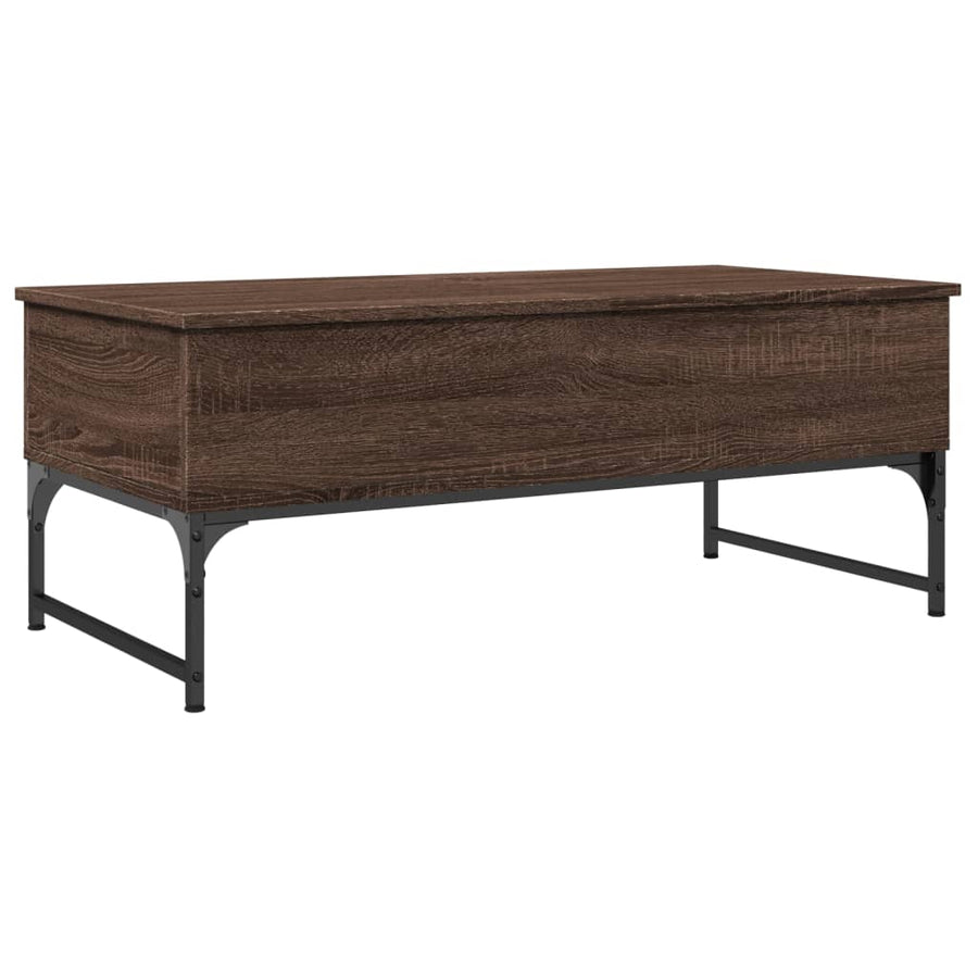 Salontafel 100X50X40 Cm Bewerkt Hout En Metaal Bruin Eikenkleur