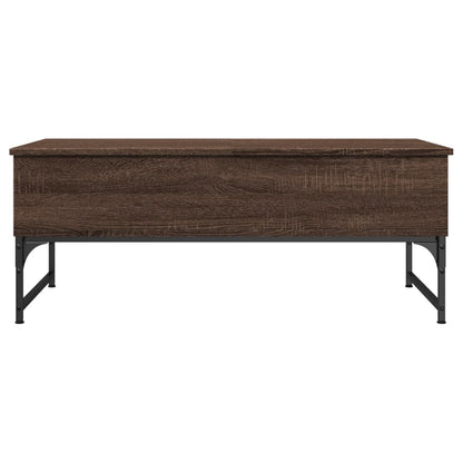 Salontafel 100X50X40 Cm Bewerkt Hout En Metaal Bruin Eikenkleur
