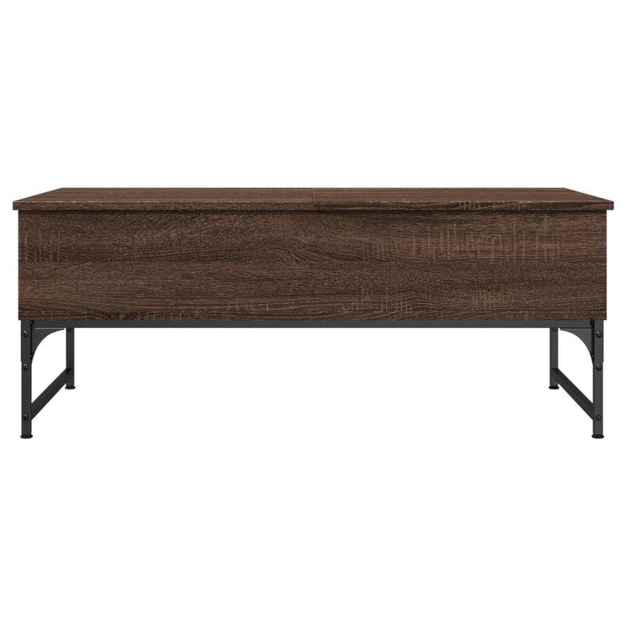Salontafel 100X50X40 Cm Bewerkt Hout En Metaal Bruin Eikenkleur