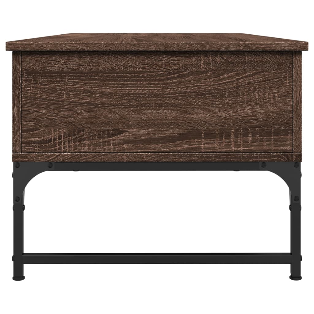 Salontafel 100X50X40 Cm Bewerkt Hout En Metaal Bruin Eikenkleur