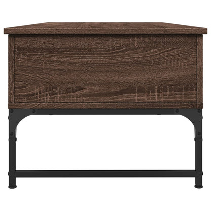 Salontafel 100X50X40 Cm Bewerkt Hout En Metaal Bruin Eikenkleur