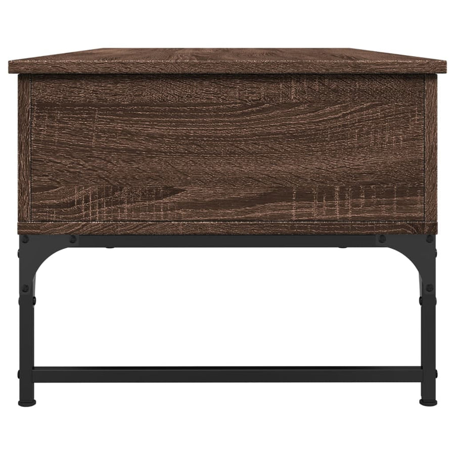 Salontafel 100X50X40 Cm Bewerkt Hout En Metaal Bruin Eikenkleur