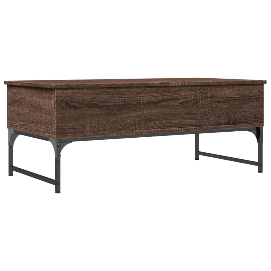 Salontafel 100X50X40 Cm Bewerkt Hout En Metaal Bruin Eikenkleur