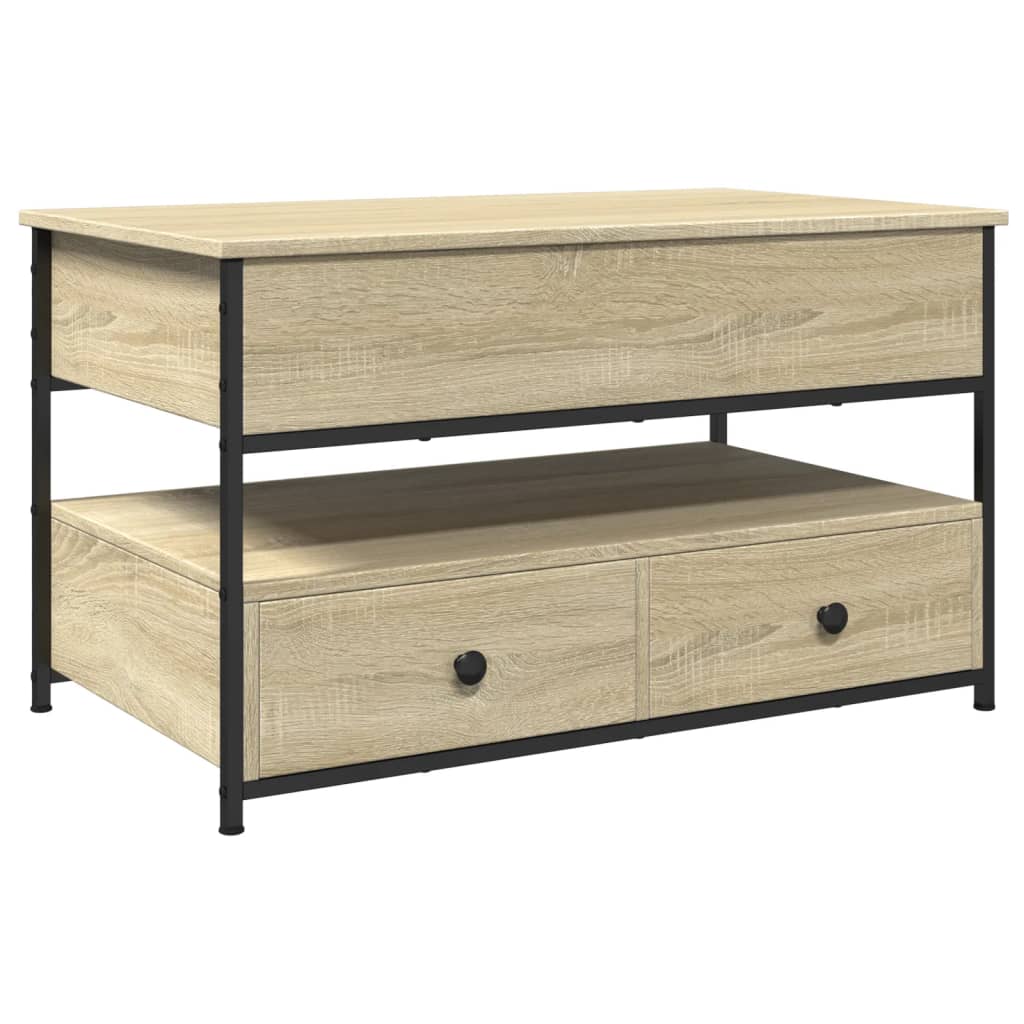Salontafel 85X50X50 Cm Bewerkt Hout En Metaal Kleur Sonoma eiken 85 cm