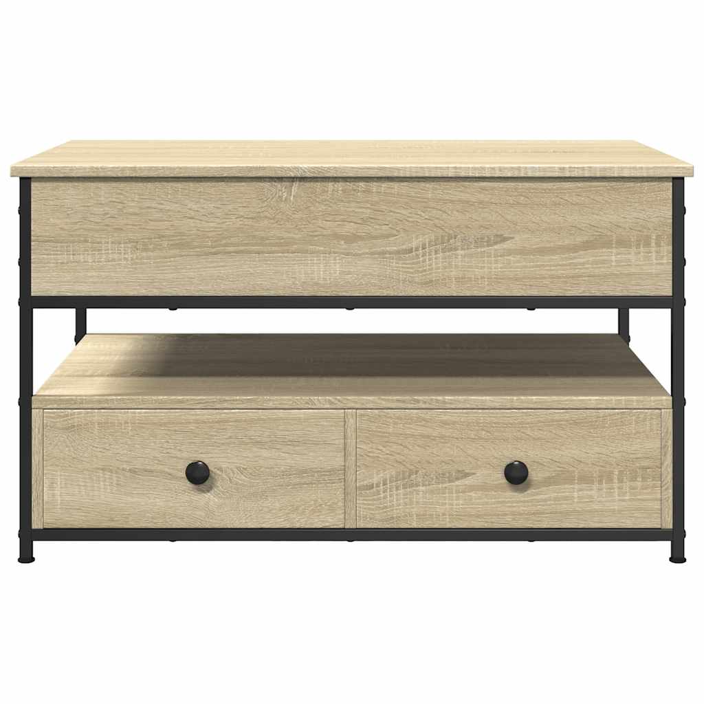 Salontafel 85X50X50 Cm Bewerkt Hout En Metaal Kleur Sonoma eiken 85 cm