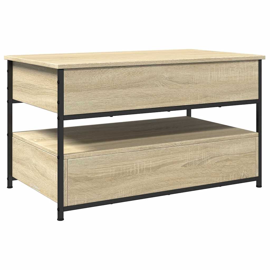 Salontafel 85X50X50 Cm Bewerkt Hout En Metaal Kleur Sonoma eiken 85 cm