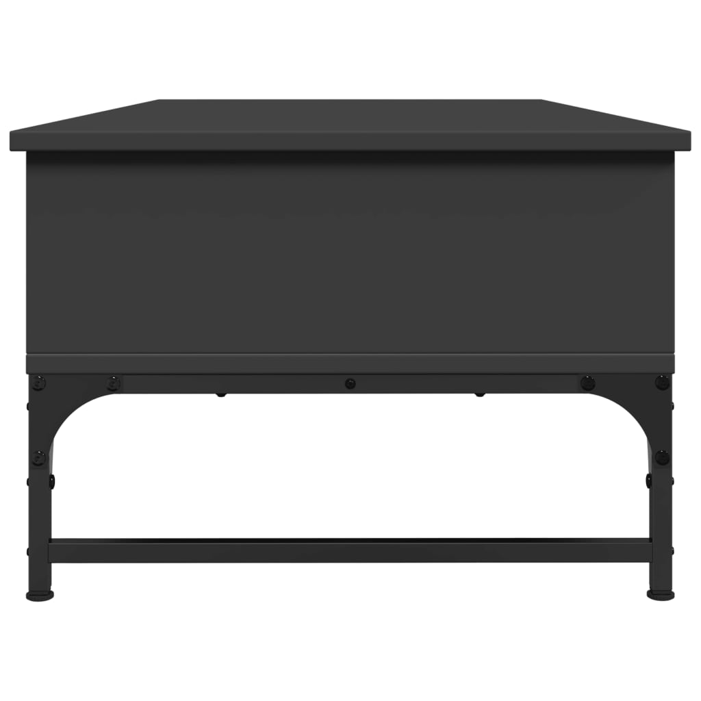 Salontafel 100X50X35 Cm Bewerkt Hout En Metaal Zwart