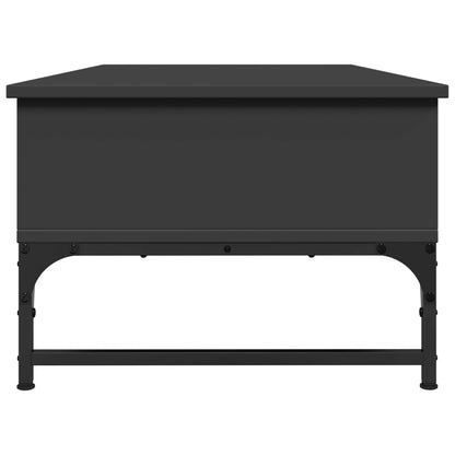 Salontafel 100X50X35 Cm Bewerkt Hout En Metaal Zwart