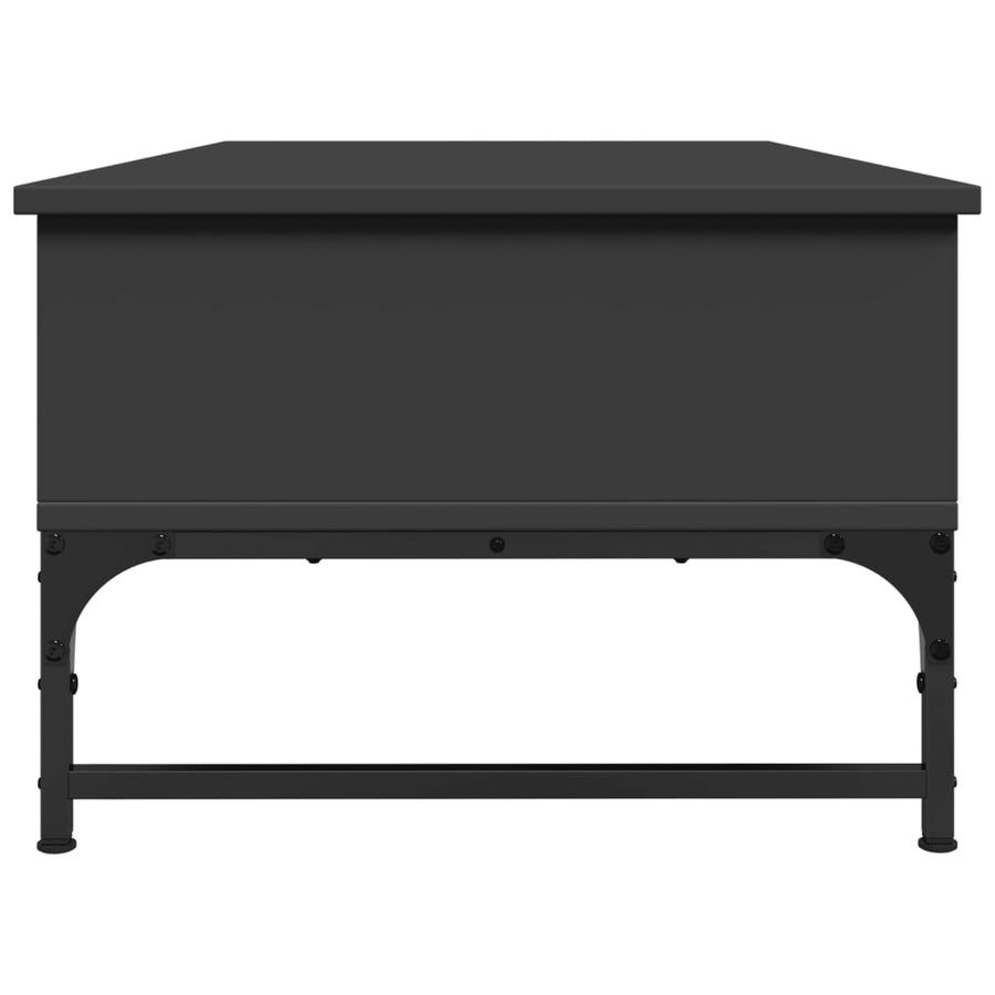 Salontafel 100X50X35 Cm Bewerkt Hout En Metaal Zwart