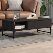 Salontafel 100x50x35 cm bewerkt hout metaal zwart