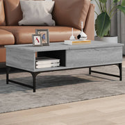 Salontafel 100x50x35 cm bewerkt hout metaal grijs sonoma