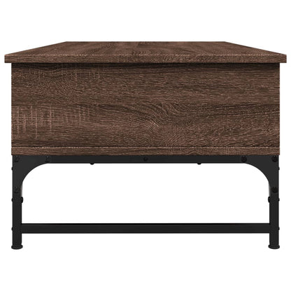 Salontafel 100X50X35 Cm Bewerkt Hout En Metaal Bruin Eikenkleur