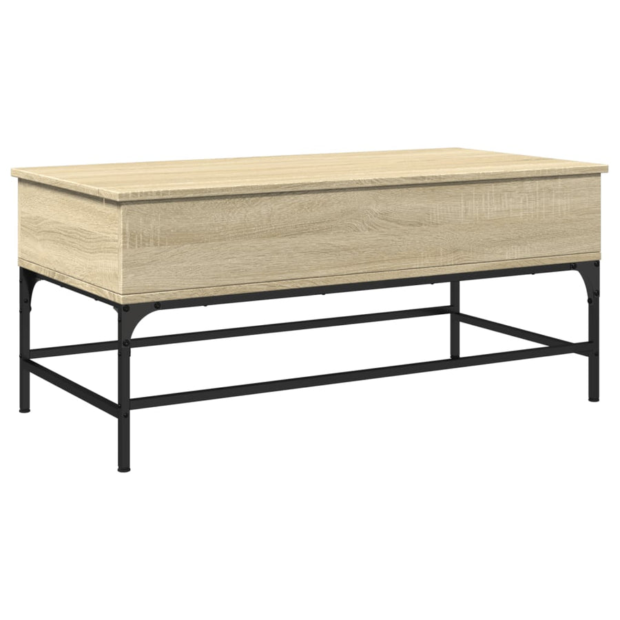 Salontafel 100X50X45 Cm Bewerkt Hout En Metaal Sonoma Eiken
