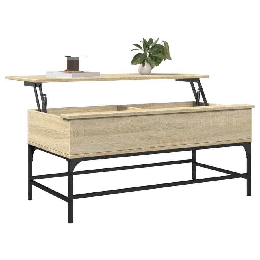Salontafel 100X50X45 Cm Bewerkt Hout En Metaal Sonoma Eiken