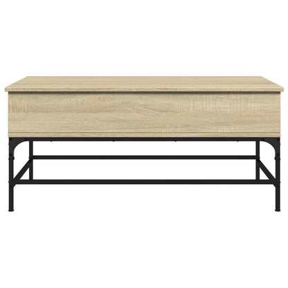 Salontafel 100X50X45 Cm Bewerkt Hout En Metaal Sonoma Eiken