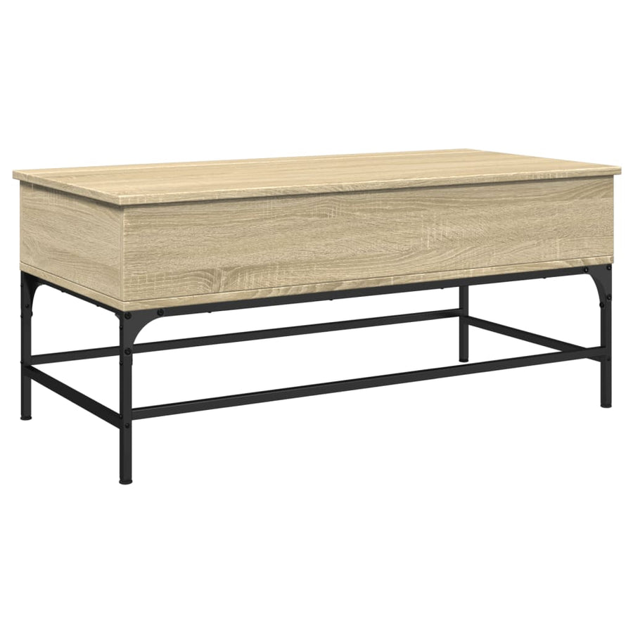 Salontafel 100X50X45 Cm Bewerkt Hout En Metaal Sonoma Eiken