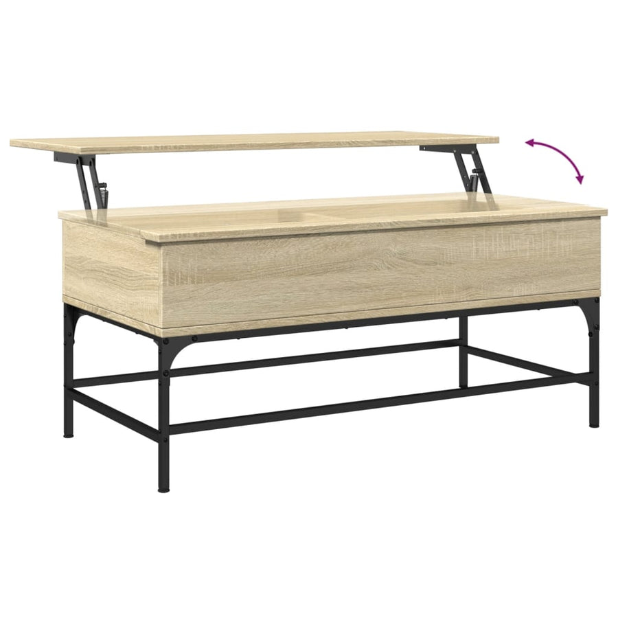 Salontafel 100X50X45 Cm Bewerkt Hout En Metaal Sonoma Eiken