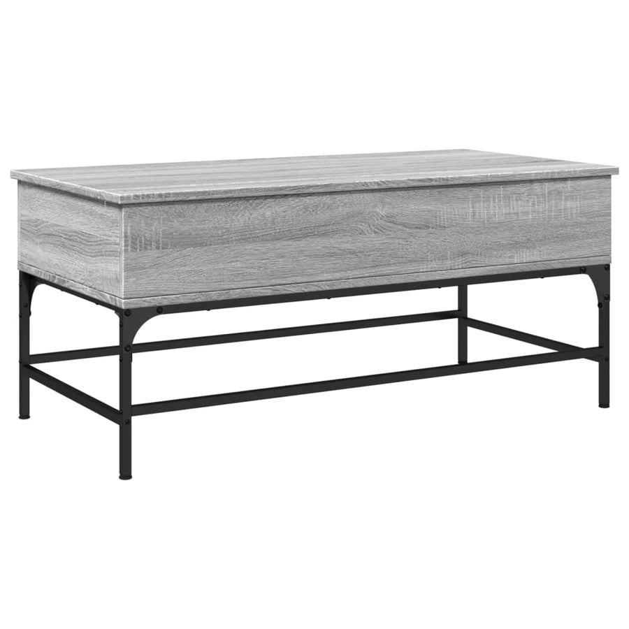 Salontafel 100X50X45 Cm Bewerkt Hout En Metaal Grijs Sonoma