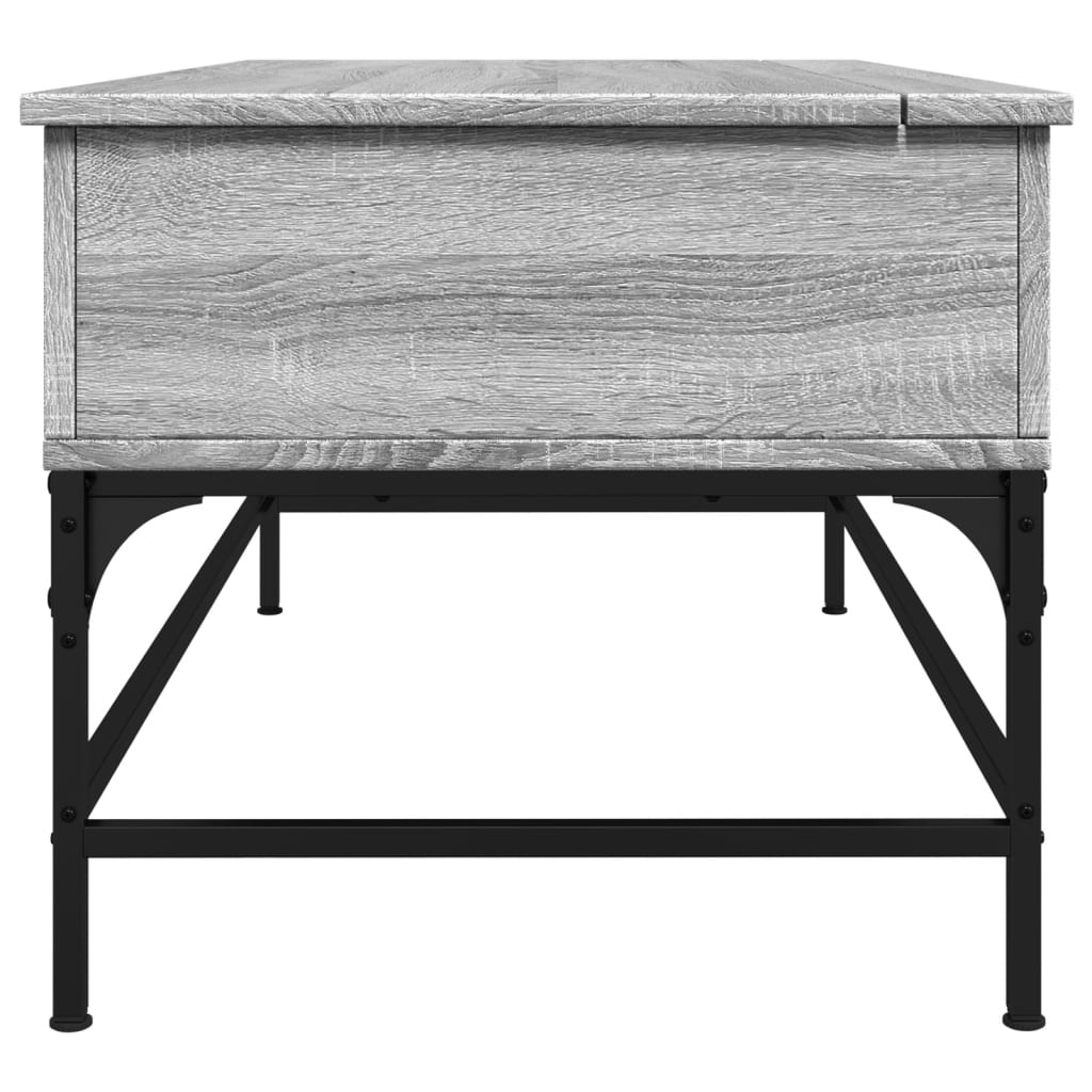 Salontafel 100X50X45 Cm Bewerkt Hout En Metaal Grijs Sonoma