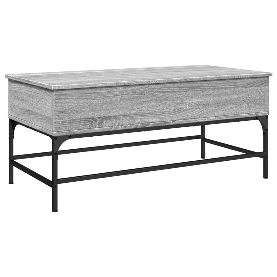 Salontafel 100X50X45 Cm Bewerkt Hout En Metaal Grijs Sonoma