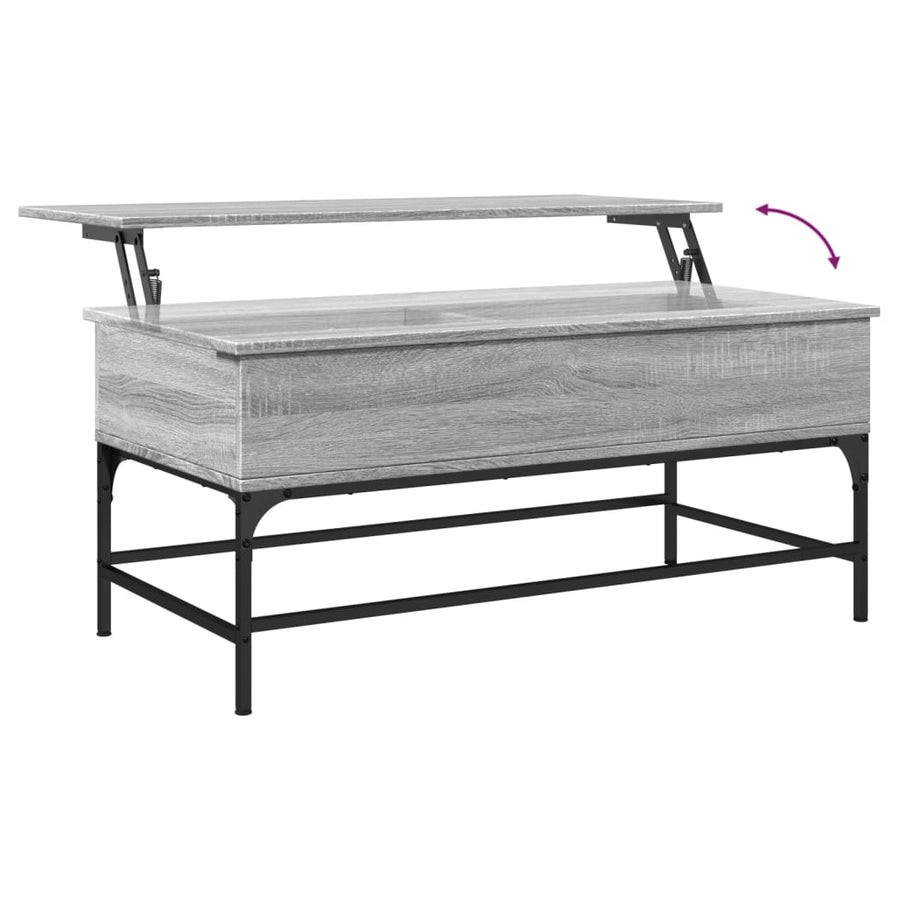 Salontafel 100X50X45 Cm Bewerkt Hout En Metaal Grijs Sonoma