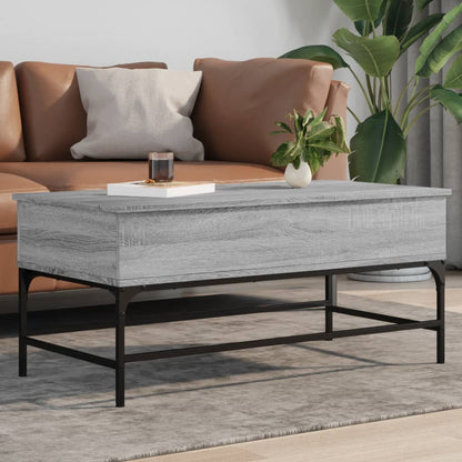 Salontafel 100X50X45 Cm Bewerkt Hout En Metaal Grijs Sonoma