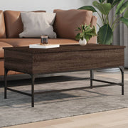 Salontafel 100x50x45 cm bewerkt hout metaal bruin