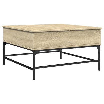 Salontafel 80X80X45 Cm Bewerkt Hout En Metaal Sonoma Eikenkleur