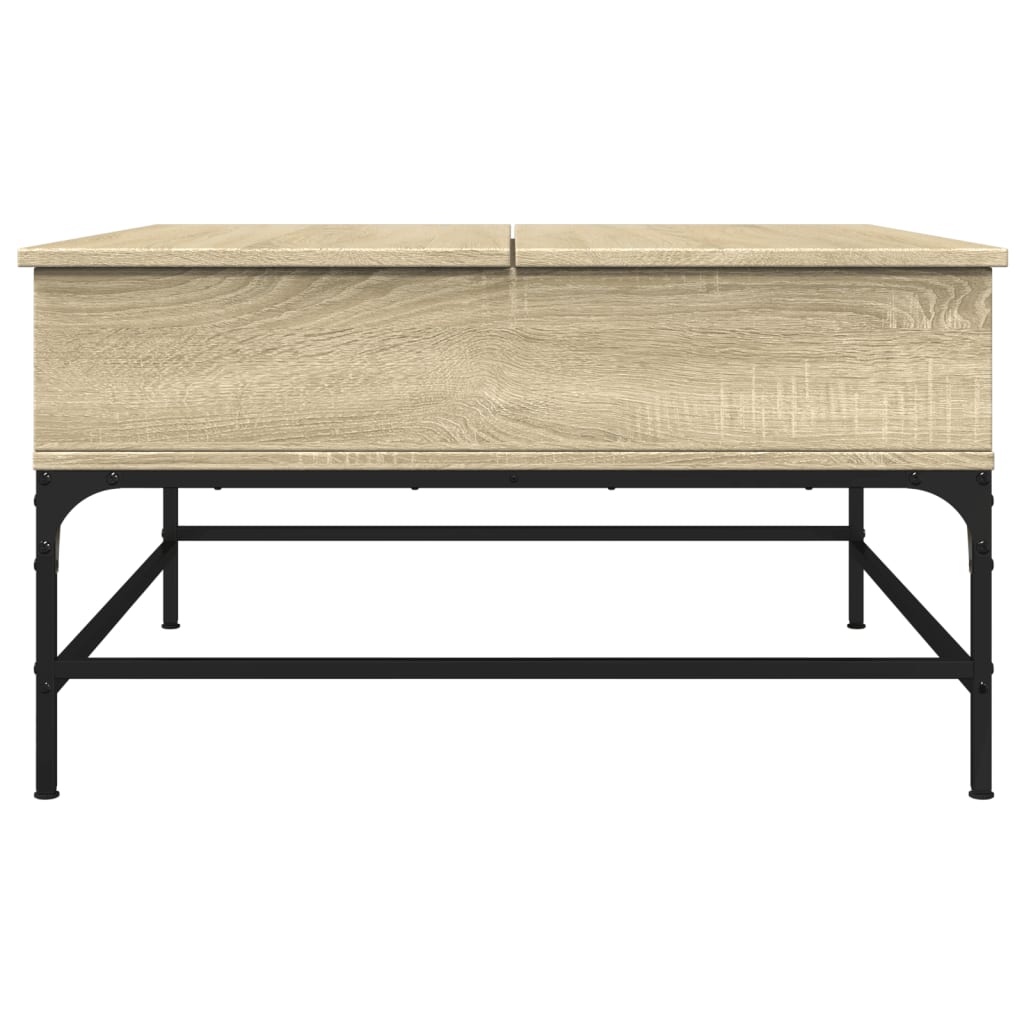 Salontafel 80X80X45 Cm Bewerkt Hout En Metaal Sonoma Eikenkleur