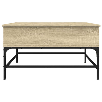 Salontafel 80X80X45 Cm Bewerkt Hout En Metaal Sonoma Eikenkleur