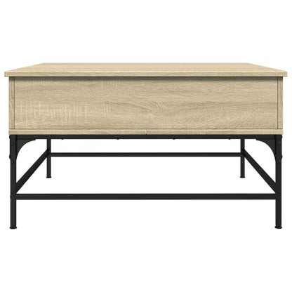 Salontafel 80X80X45 Cm Bewerkt Hout En Metaal Sonoma Eikenkleur